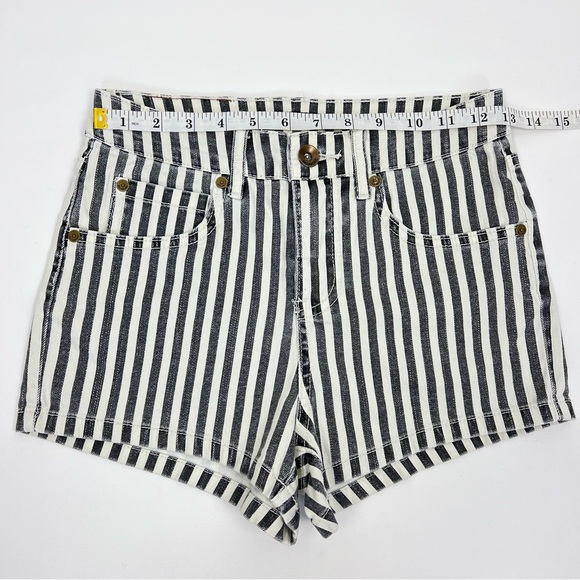 BILLABONG Stripe High-Rise Y2K Style Cotton-Blend Denim Shorts | Size US 25 - Picture 10 of 15